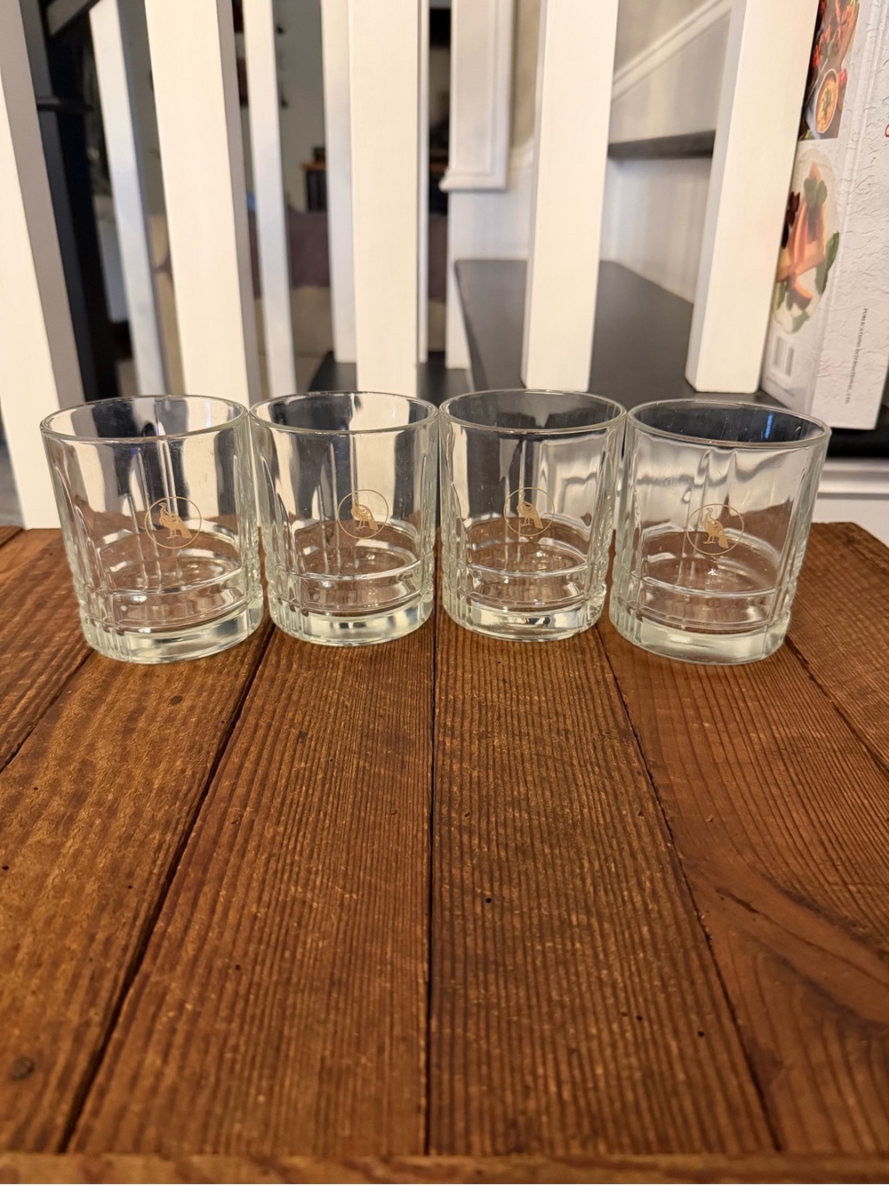 (4) vintage Wild Turkey Bourbon Whiskey heavy rocks glasses